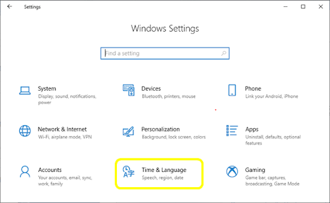 Windows 10 iestatījumu panelis (settings)