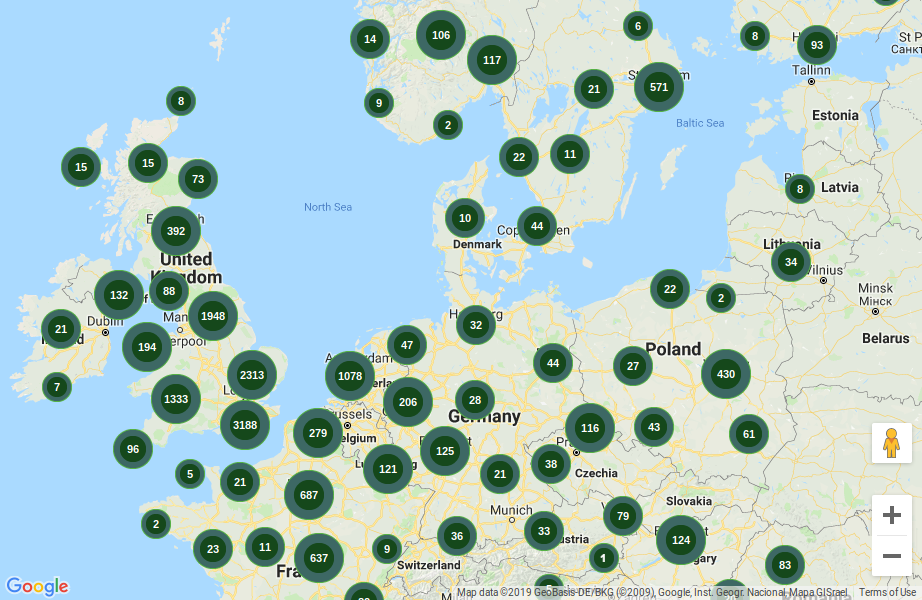 karte ar BREEAM projektiem