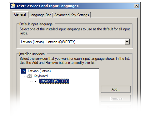 noklusētās valodas iestatīšana Windows 7