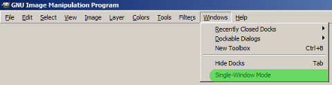 GIMP Windows - Single-Window Mode