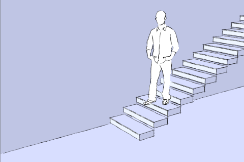 iespīlētais balsts - kāpnes